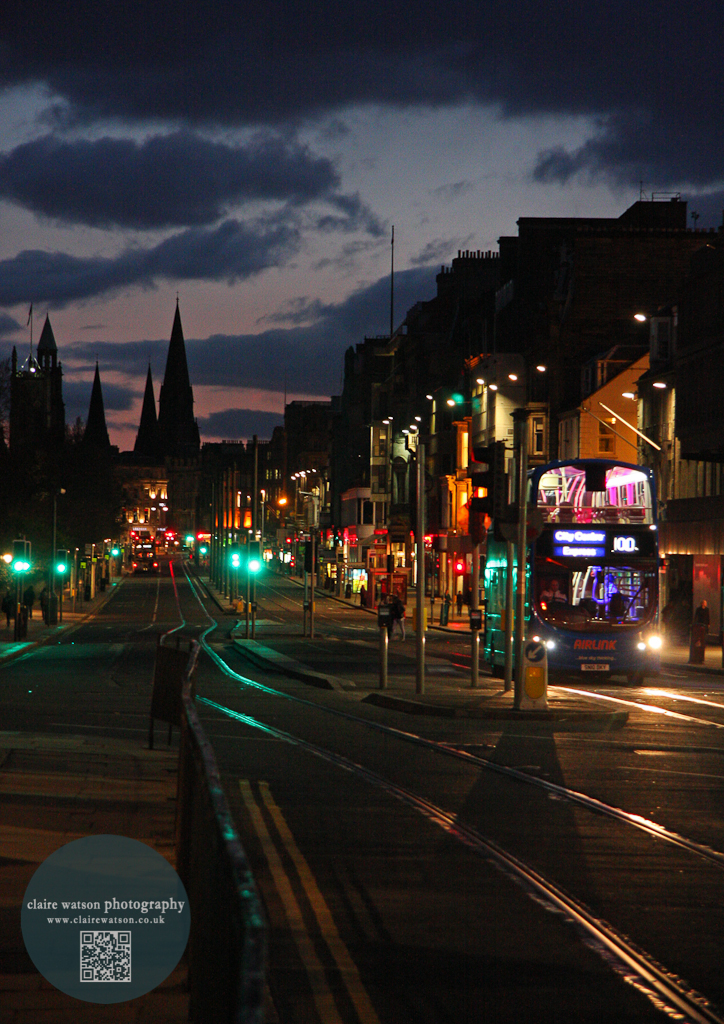 Princess Street, Edinburgh, evening